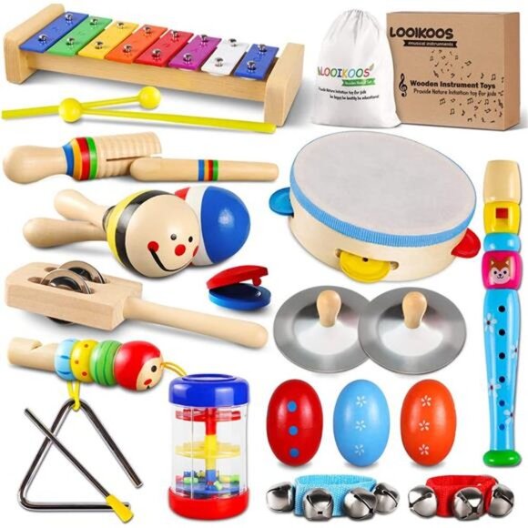 Toddler Musical Instruments Set Wooden Percussion Instruments Toy for Kids Baby - Picture 1 of 7